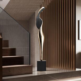 人物抽象落地雕塑轻奢高级感客厅玄关落地瘦细长型艺术摆件工艺品