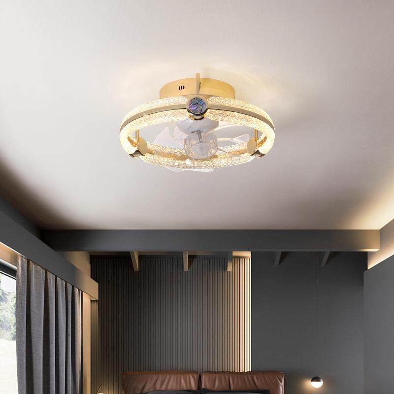 2024年新款风扇灯主卧室灯餐厅单圈吸顶灯具现代简约一体式风扇灯