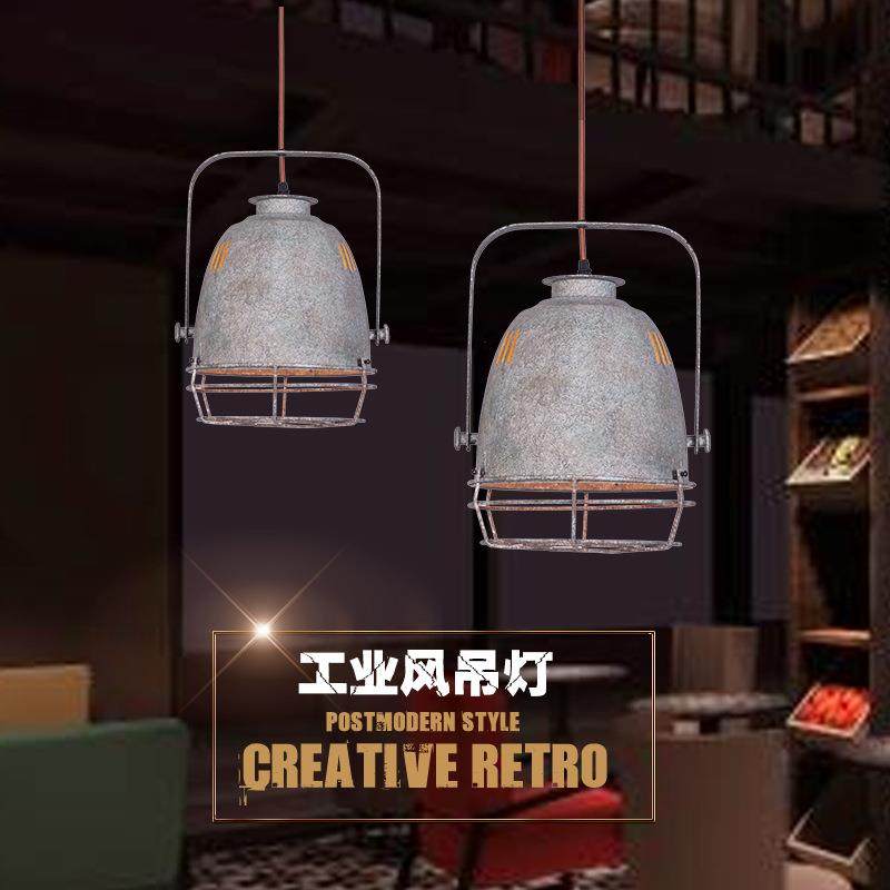 美式复古LOFT工业风单头小吊灯个性铁艺复古餐厅厂房创意装饰灯具