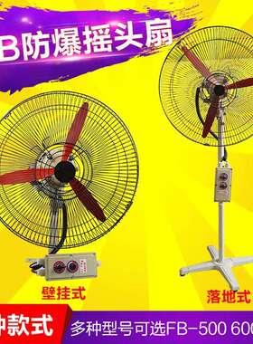 防爆摇头落地扇FB-600落地立式工业排风扇380V/220V壁式牛角风扇