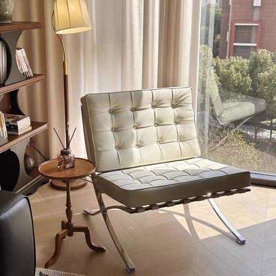 轻奢小沙发椅子巴塞罗那椅单人客厅卧室设计师款懒人休闲沙发躺椅