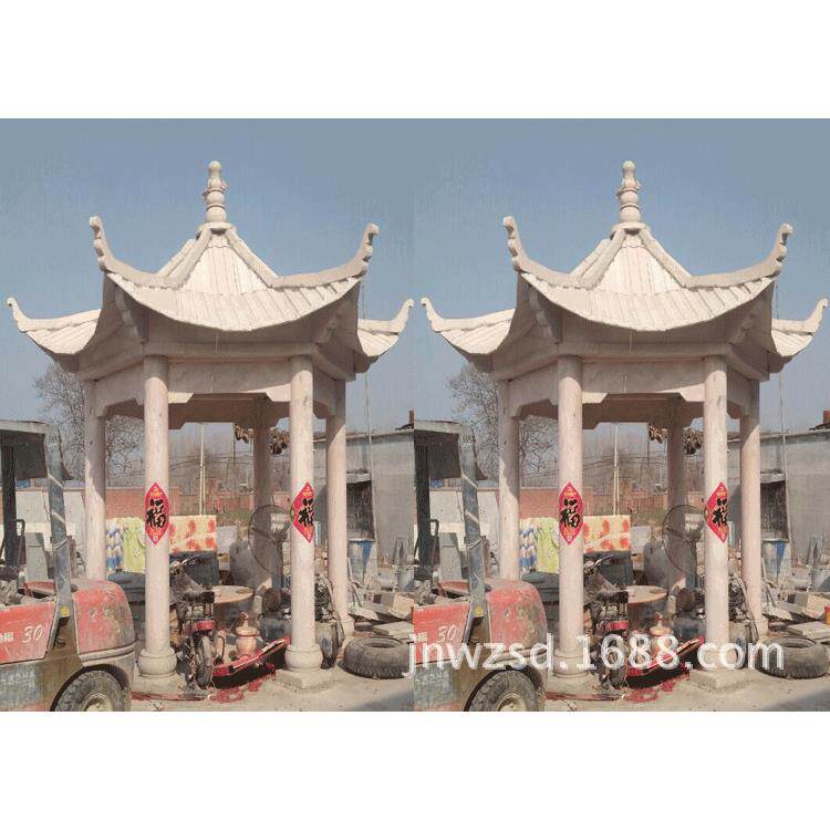 公园建造一座石材六角亭子多少钱广场六角石凉亭哪里买