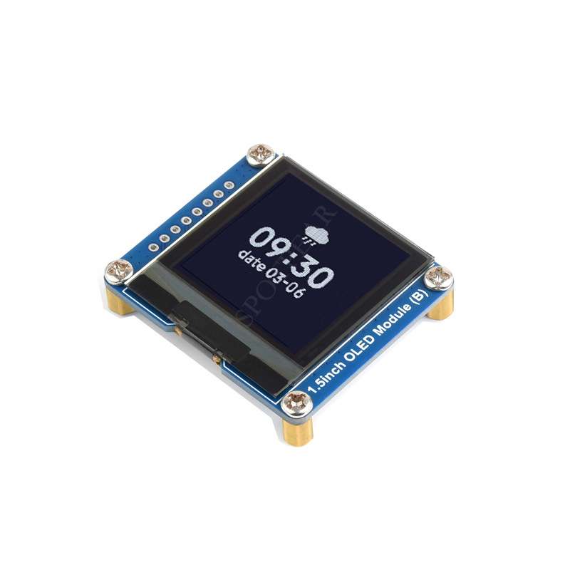 树莓派1.5寸OLED显示屏SPI/I2C黑白128×128适用于Arduino/STM32