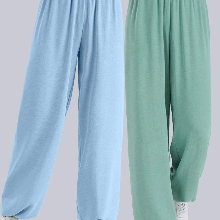 夏季薄款太极灯笼裤女士晨练武术八段锦瑜伽裤男透气太极拳练功裤