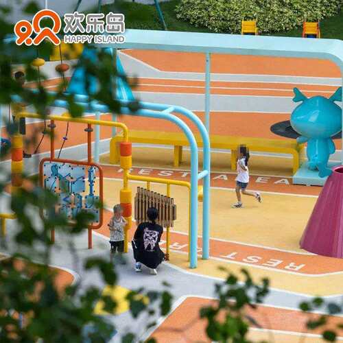 儿童组合滑梯小区非标无动力乐园游乐场设备滑梯秋千跷跷板摇摇乐