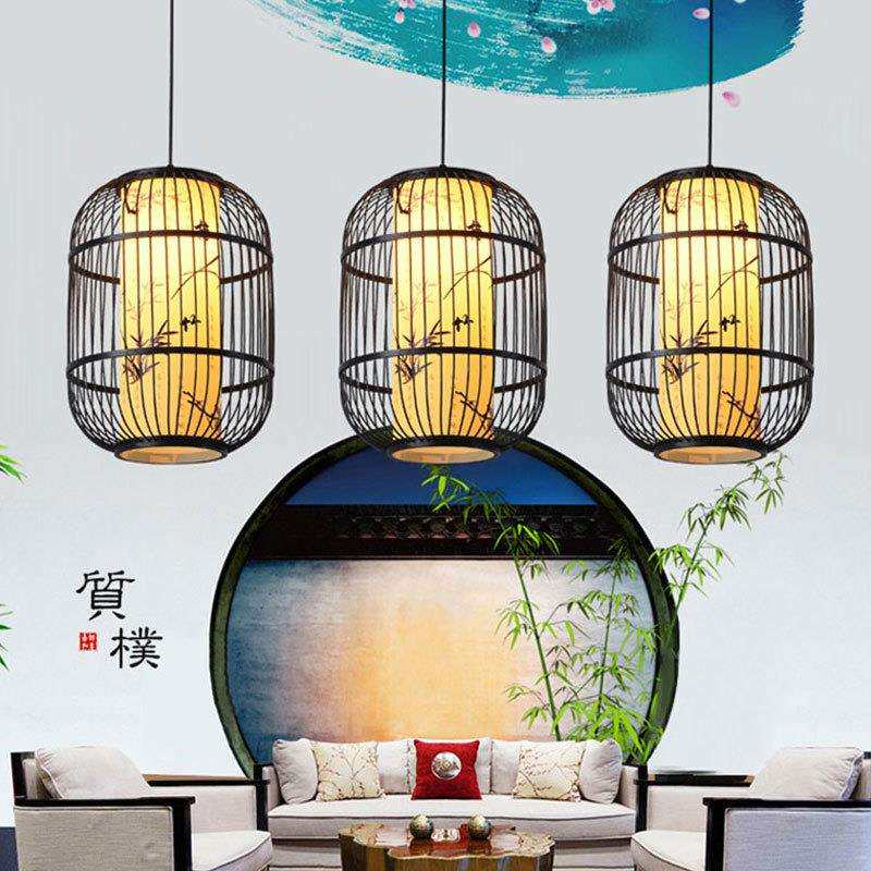 中式吊灯日式装饰灯手工编制饭店吊灯竹艺吊灯竹编灯笼餐厅竹艺灯