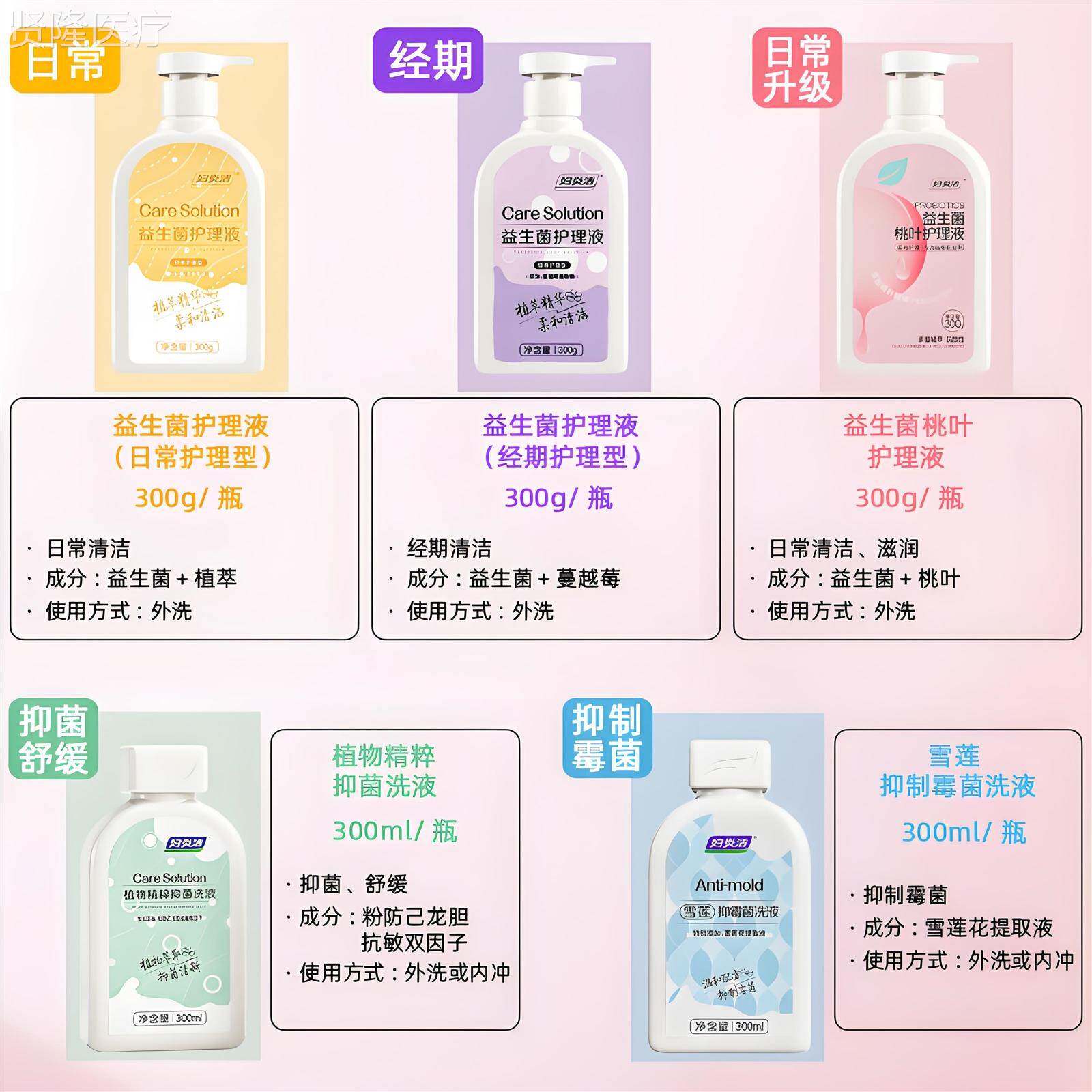UQX止私处清液女洗痒杀菌清洁护理液女性抑菌清私密洗剂洗护液