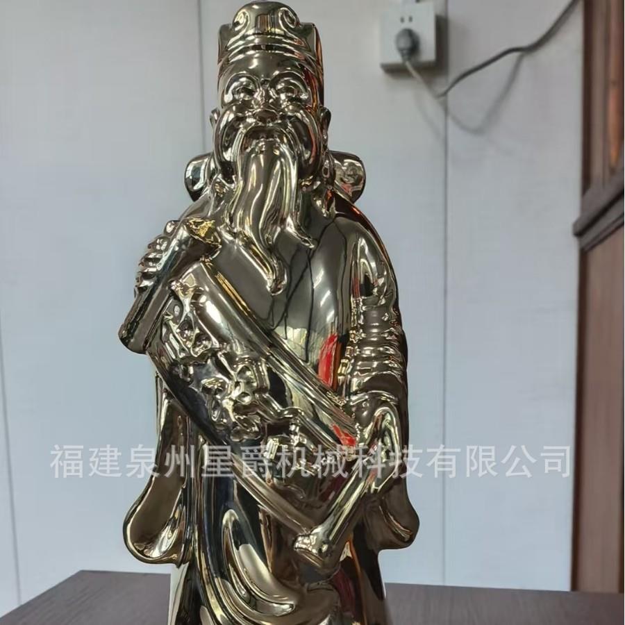 泉州黄铜财神站像立刀托武财神关二爷关云长铜像铜器工艺品摆件