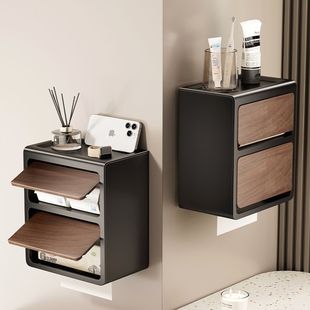 卫生间厕纸盒厕所纸巾盒新款壁挂式抽纸盒免打孔专用置物架防水