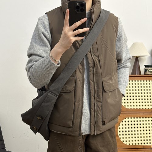 立领保暖纯色羽绒马甲