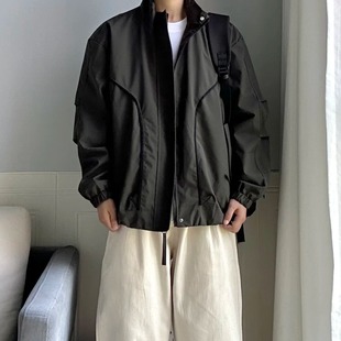休闲百搭运动上衣 立领夹克外套男女春秋新款 美式 复古设计感情侣款