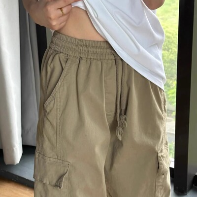 痞帅潮牌大口袋美式工装裤男女春秋宽松直筒裤日系复古百搭休闲裤