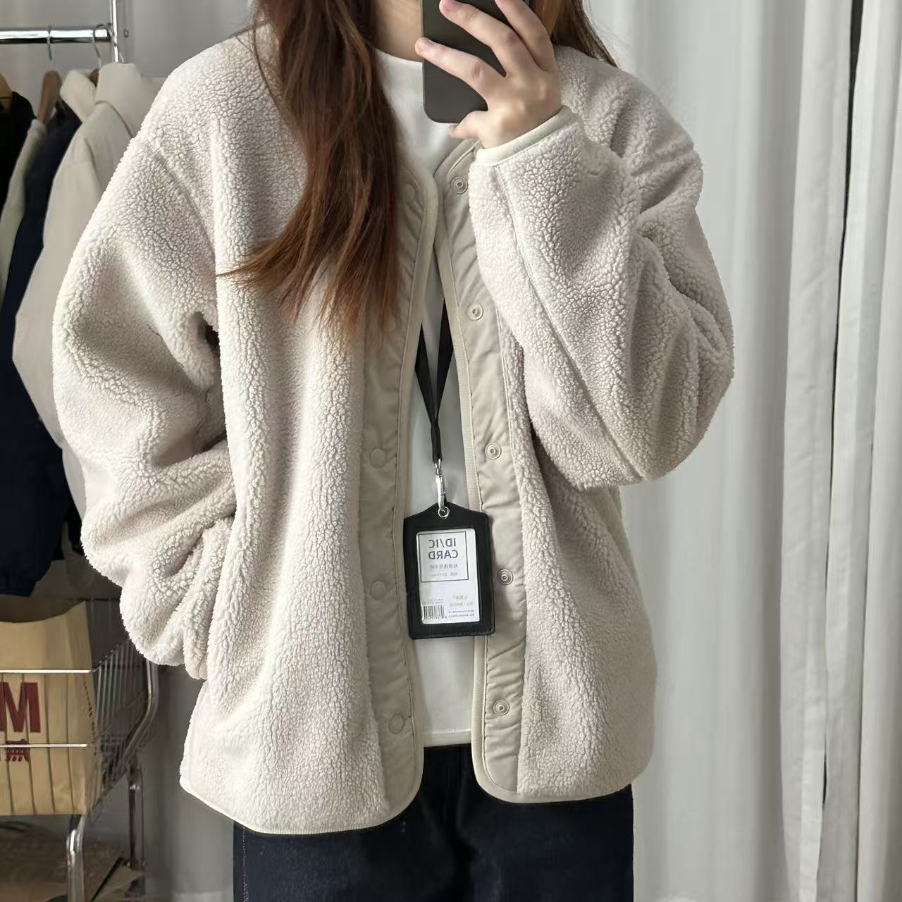 复古羊羔毛两面穿外套