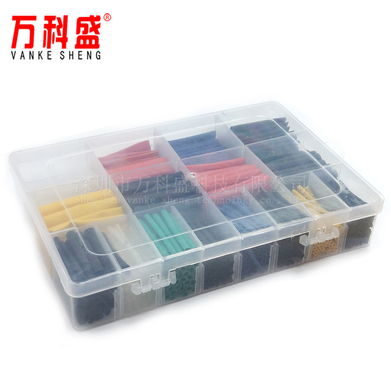 580pcs盒装环保热缩套管 彩色热缩管组合 亚马逊 ebay爆款