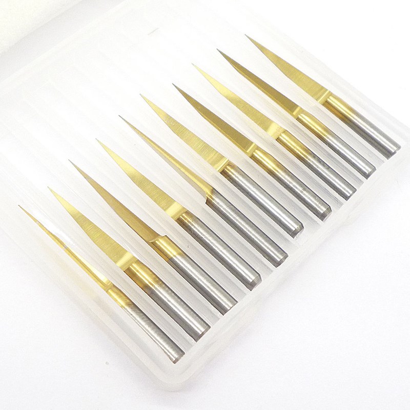 PCB雕刻刀3.175mm数控铣刀10度0.1mm剑型V型合金割刀刀具刀头1个