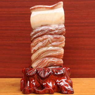 6cm1582g雕刻石摆件 天然石材奇石摆件猪肉石五花肉桌面装 饰11