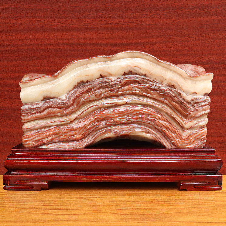 天然石材奇石摆件猪肉石五花肉桌面39*25*10cm15454g雕刻石摆件