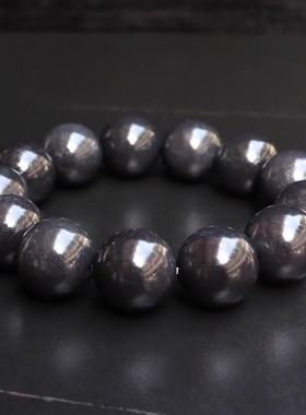 天然桂林鸡血玉石手链上朗料黑色手串男士18*18mm13颗107g手链