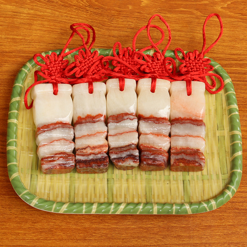 猪肉石天然肉石广西柳州红烧肉腊肉五花肉30*22*90mm835g摆件拼盘