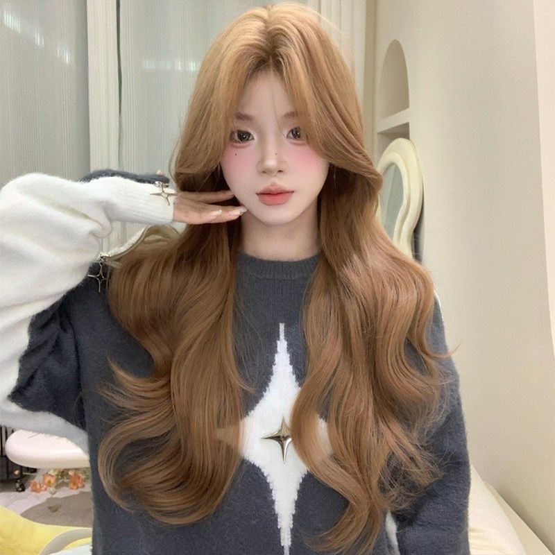 束朵假发女手钩前蕾丝中分长卷发均码lolita修脸网红jk全头套,美发护发/假发,日常整顶假发,淘宝优惠券,粉丝福利购,淘宝优惠卷