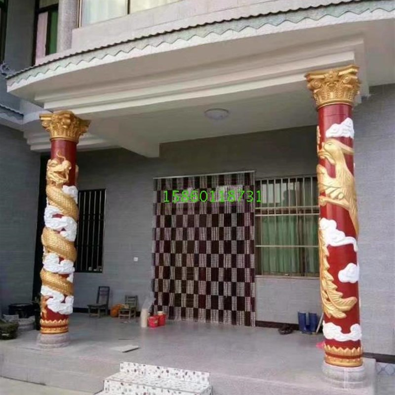 龙柱模具水泥欧式中式罗马柱寺庙圆柱祠装饰大门盘龙凤柱建筑模板
