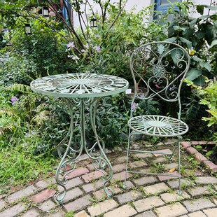 美式乡村复古铁艺花园桌椅 室内户外阳台露台庭院民宿休闲桌椅
