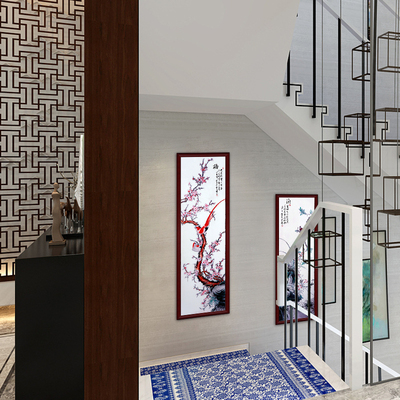 梅兰竹菊四条屏瓷板画景德镇陶瓷中式装饰画客厅沙发背景墙壁挂画