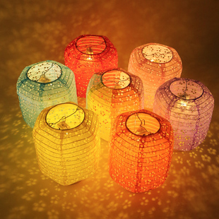 镂空灯笼节日活动户外装饰彩色猜谜语卡片带花灯室内场景布置宫灯