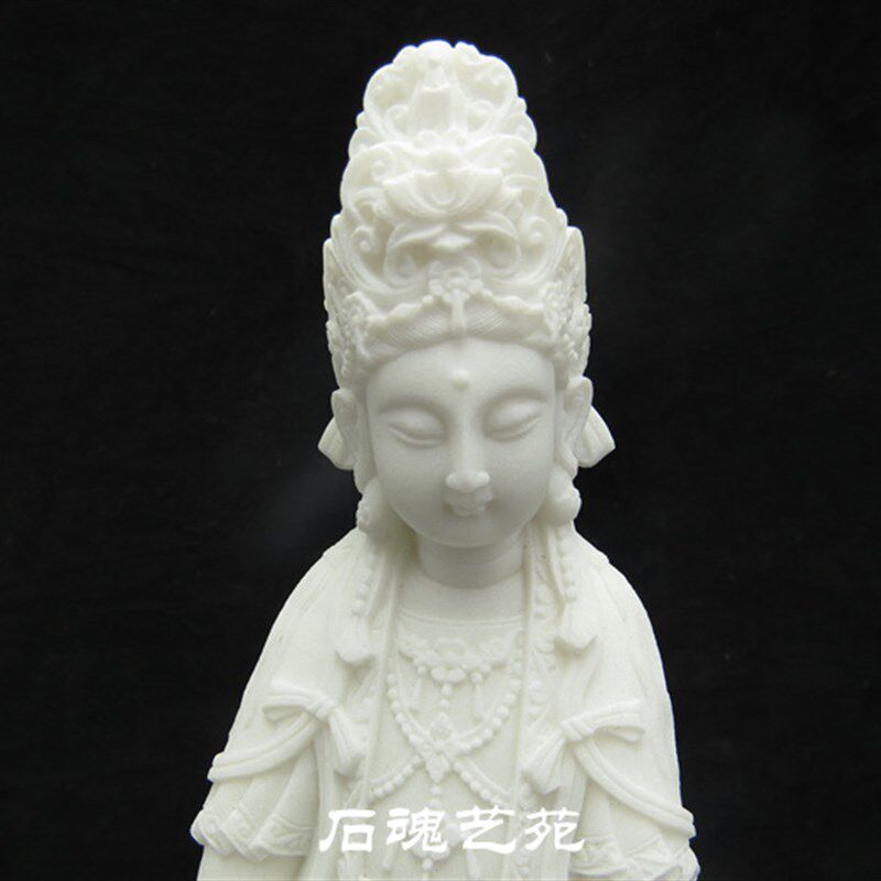 石雕媚态观音仿汉白玉大足石刻特色工艺品家居小摆件礼品新款包邮