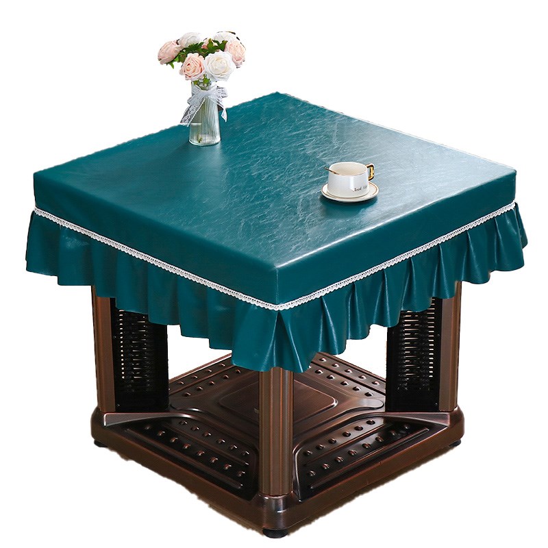 PU皮烤火桌布皮罩正方形电炉取暖炉加厚皮套防水防油防烫方桌罩套