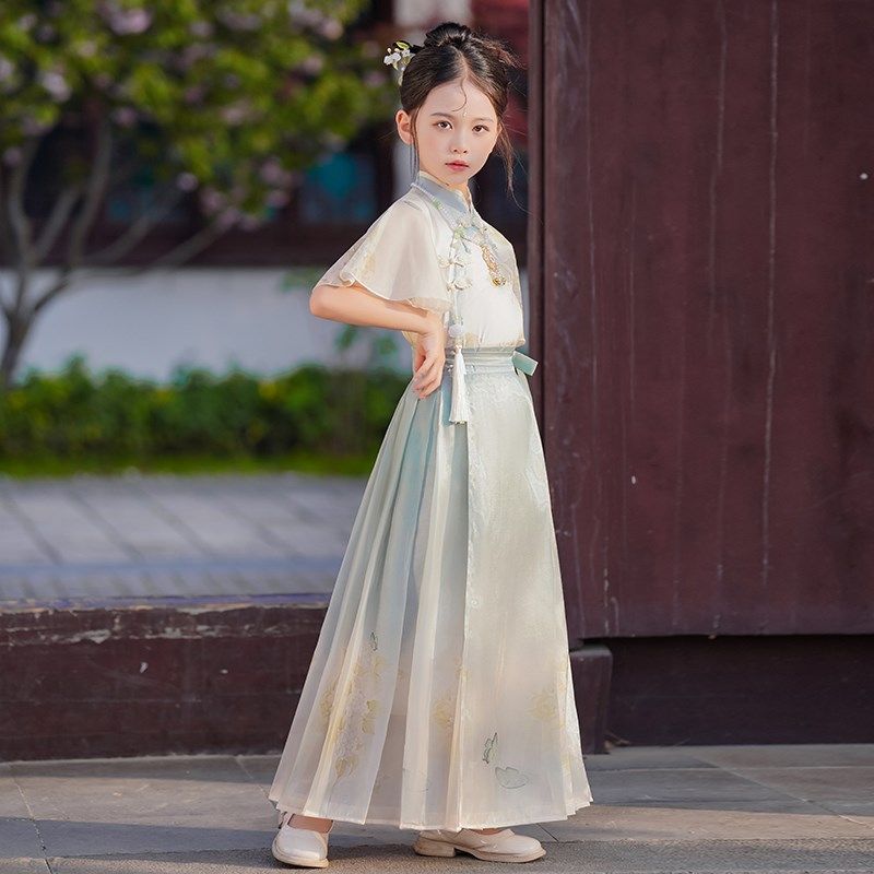 马面裙女童套装儿童汉服夏装2024新款夏季新中式国风古装古风唐装