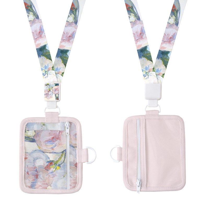 梵高野玫瑰草地学生校园门禁卡套工作证长绳工牌公交校卡校牌挂脖