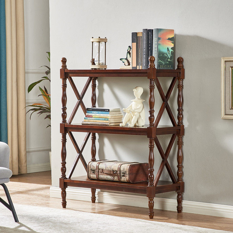 美式书柜实木书架置物架家用靠墙落地儿童柜子储物柜花架装饰架,住宅家具,书架,淘宝优惠券,粉丝福利购,淘宝优惠卷