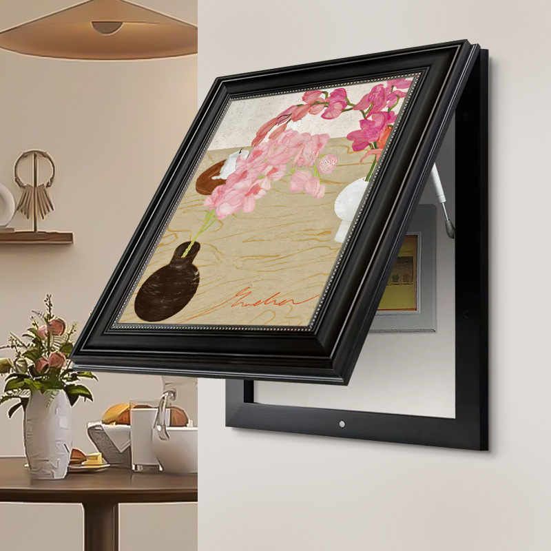 《瓶花》法式复古电表箱装u饰画遮挡配电闸箱开关弱电箱竖版挂画