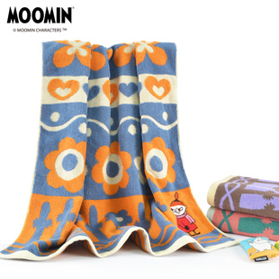MOOMIN姆明花朵大浴巾全棉吸水速干不I易掉毛家用纯棉成人洗澡毛