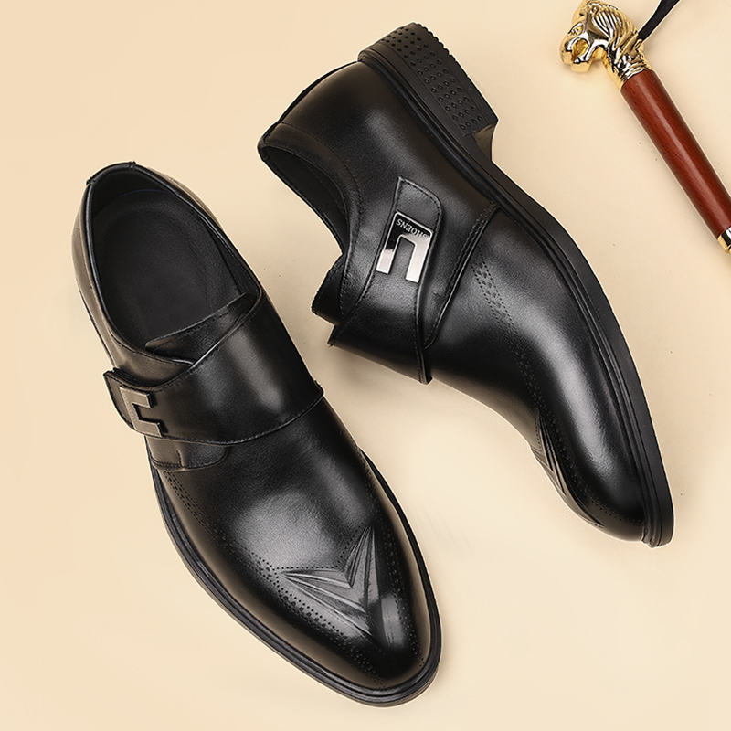 头层牛皮商务休闲皮鞋男