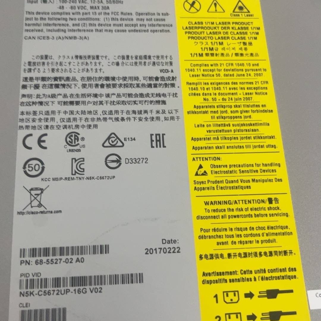议价思科cisco N5K-C5672UP-16G 48口万兆1