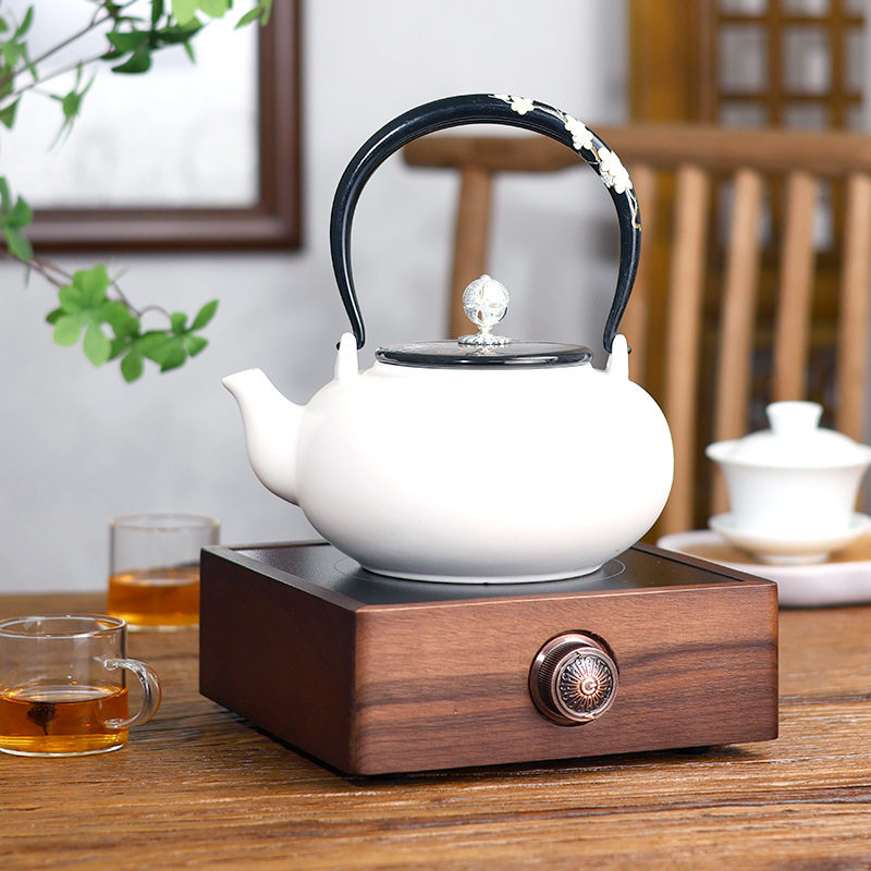 实木黑胡桃木电陶炉茶炉泡茶迷你小型围炉煮茶炉茶具静音茶炉