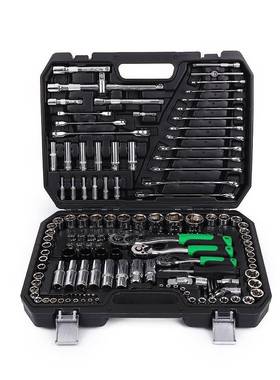 150PCS组套家用工具箱汽车维修便携套装大中小飞棘轮扳手套筒组合