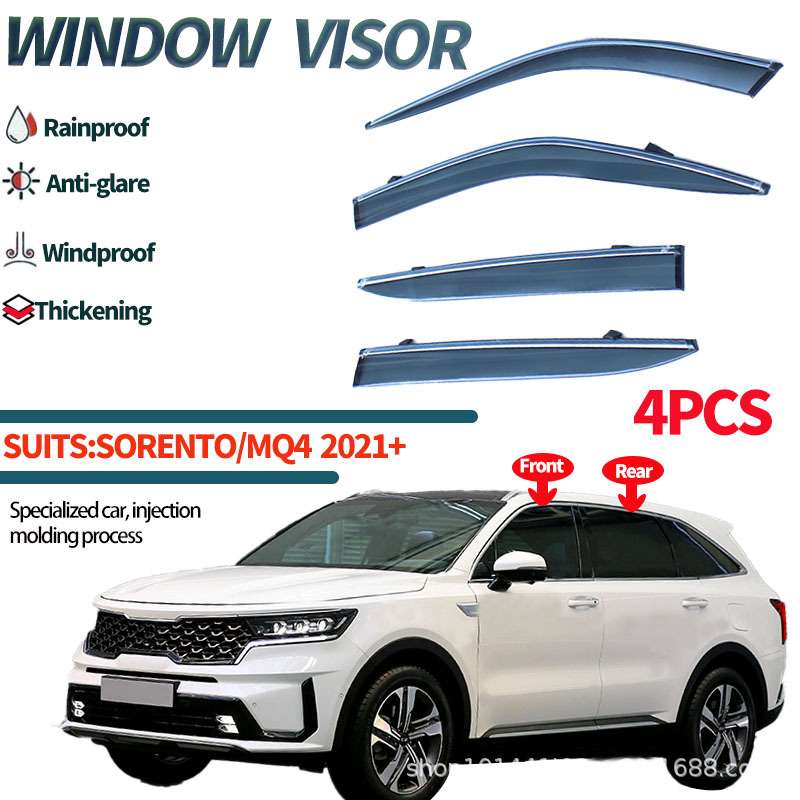 适用起亚索兰托车窗晴雨挡雨眉KIA SORENTO 2021+ Window visors