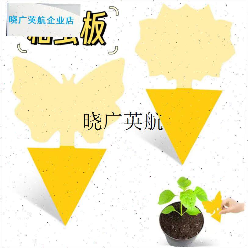 灭小黑飞虫黄粘板双o面粘虫板诱虫纸贴防水适用于家庭果园大棚l