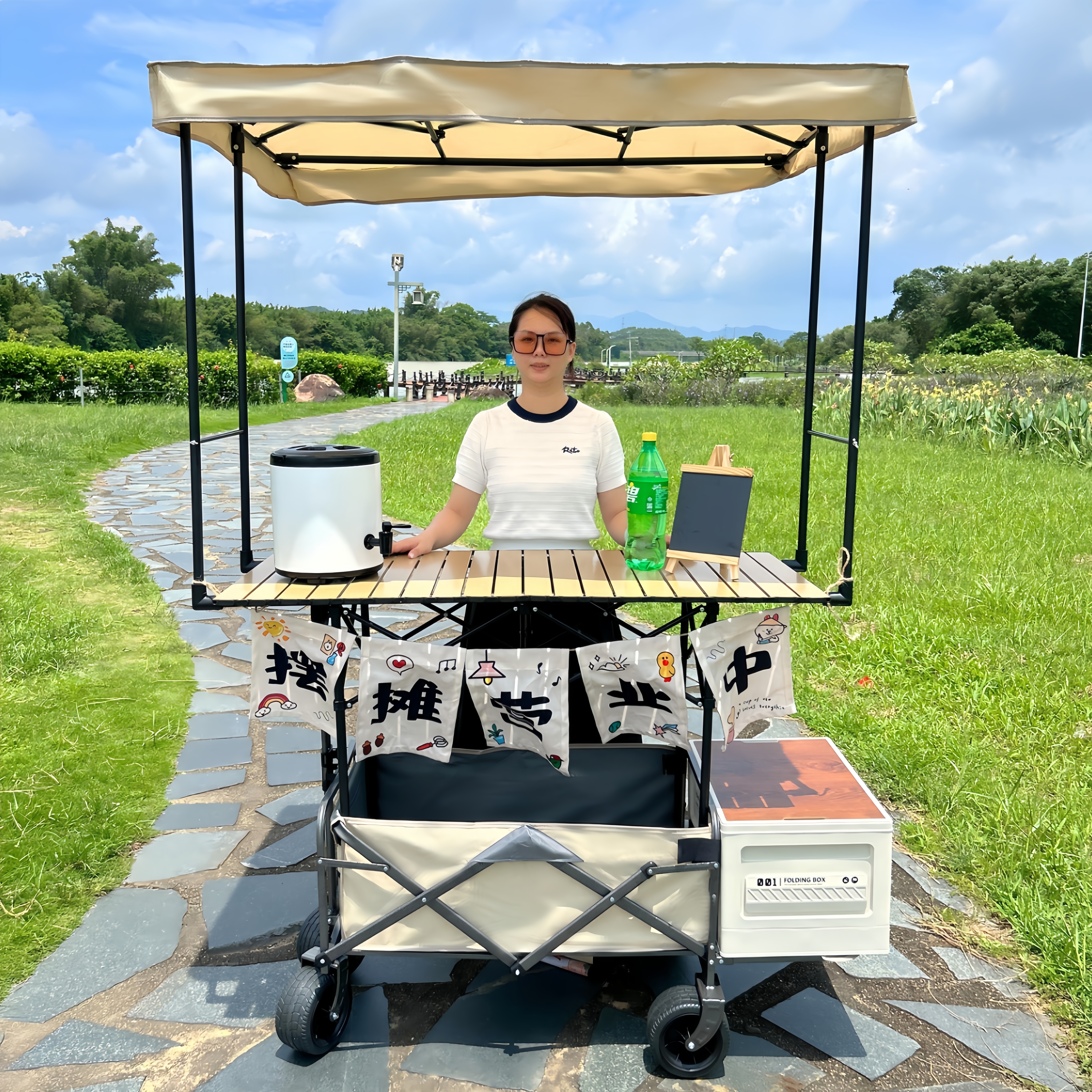 移动夜市摆摊小推车升降桌