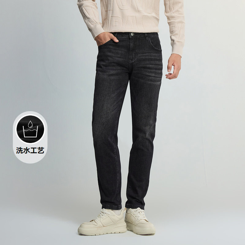 HLA/海澜之家panda wowo熊猫牛仔裤2025春秋款时尚