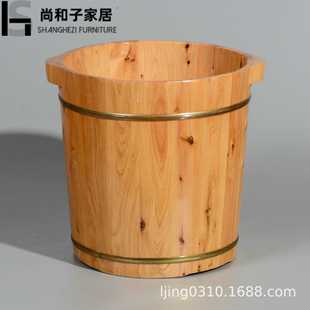 熏蒸香柏木足浴桶泡脚木桶家用高深桶木质洗脚桶过小腿实木足疗桶