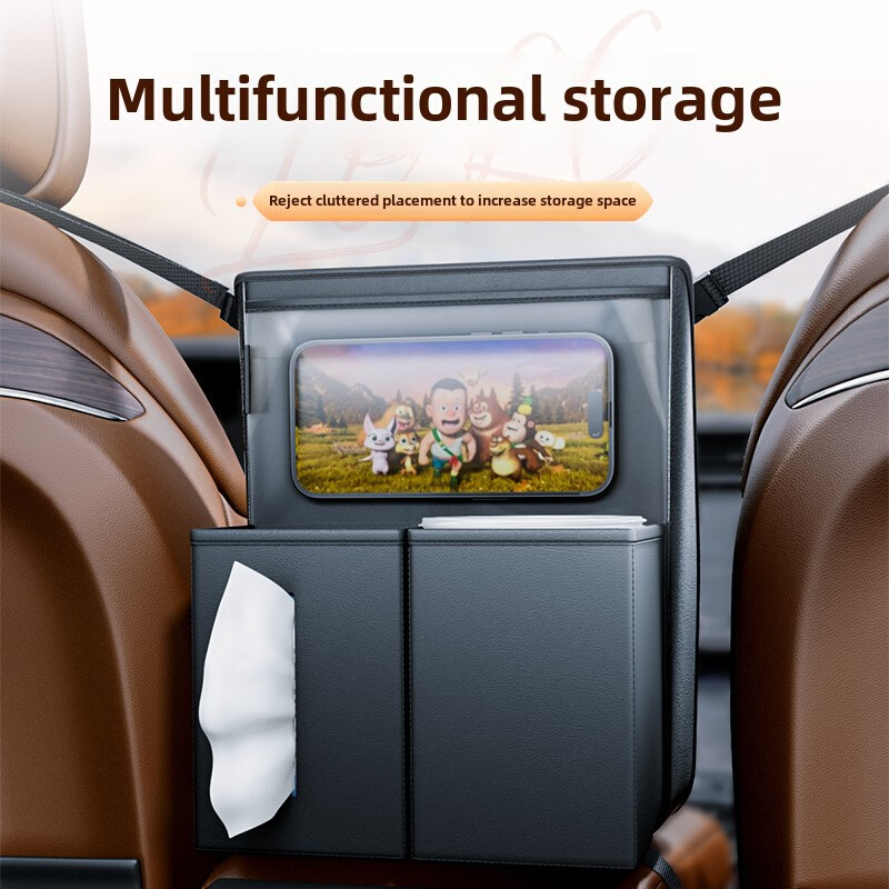 Car Center Organizer - Hanging Storage & Tissue Box Holder