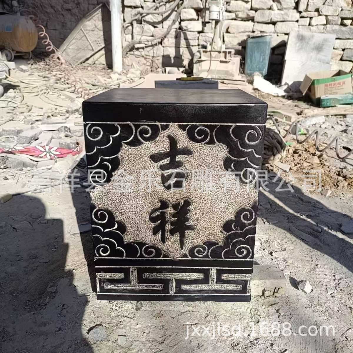 石雕柱墩石方形石柱墩 空心包皮柱脚石底座 中式古建筑石柱墩