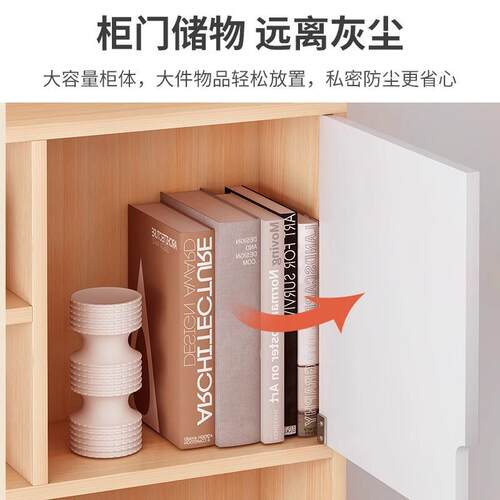 书桌书架一体桌带书柜简约家用电脑桌台式办公桌学生学习写字桌子