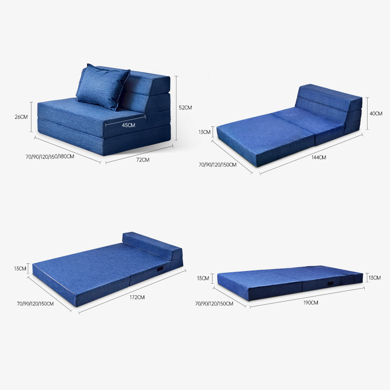 加硬折叠睡垫床褥床护垫高密度海绵床垫地午睡科技布免洗沙发床垫
