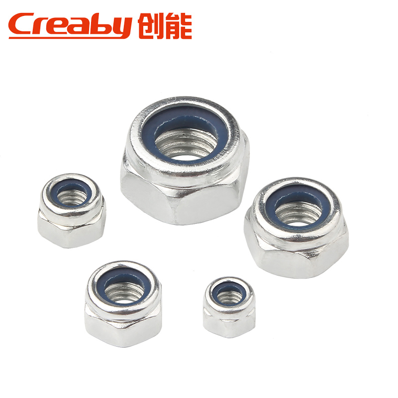 尼龙防松螺母镀锌防滑螺n帽防滑自锁六角螺丝帽M2M3M4M5M6M8M10M1
