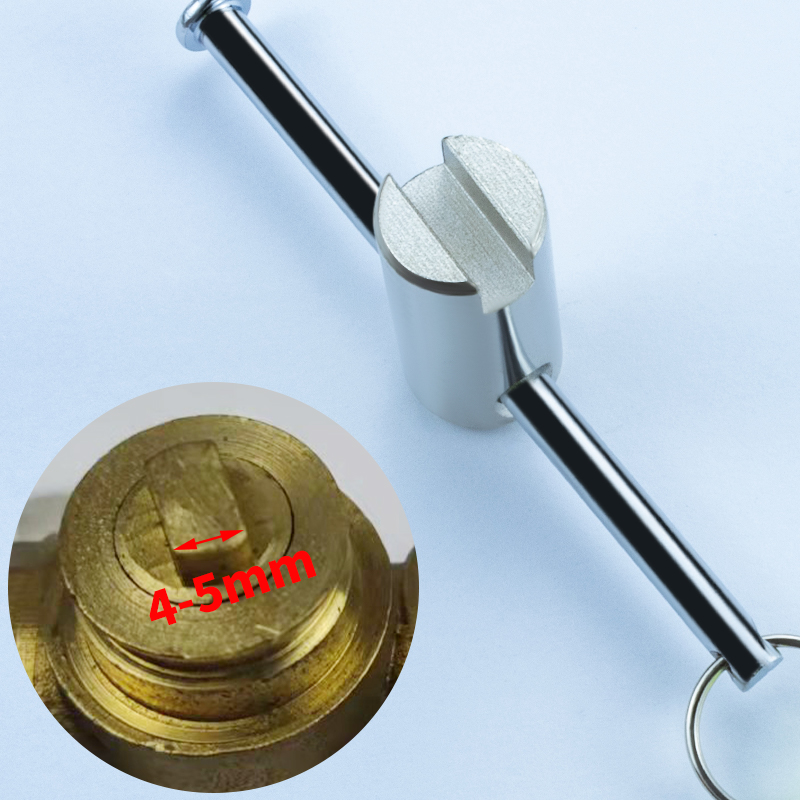 阀门钥匙暖气锁闭阀门开关扳手供暖黄色内一字凹凸4分6分水表前